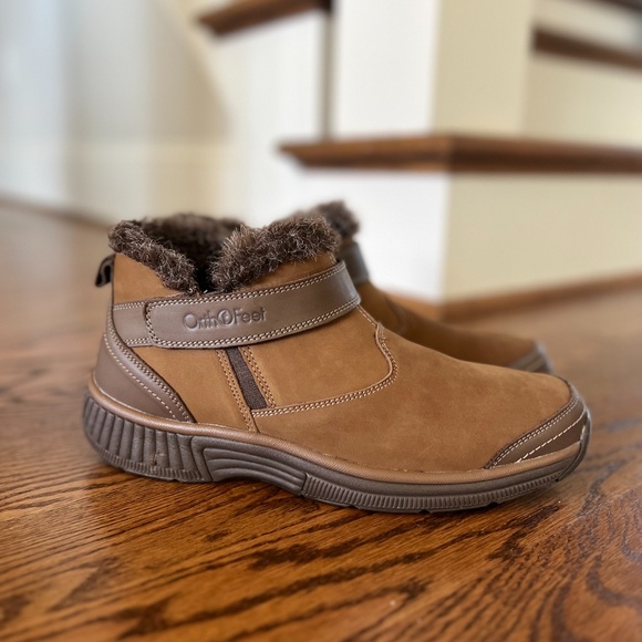 Orthofeet Siena Suede Leather Ankle Boots Brown Size 9.5 B Medium NEW - Picture 7 of 15